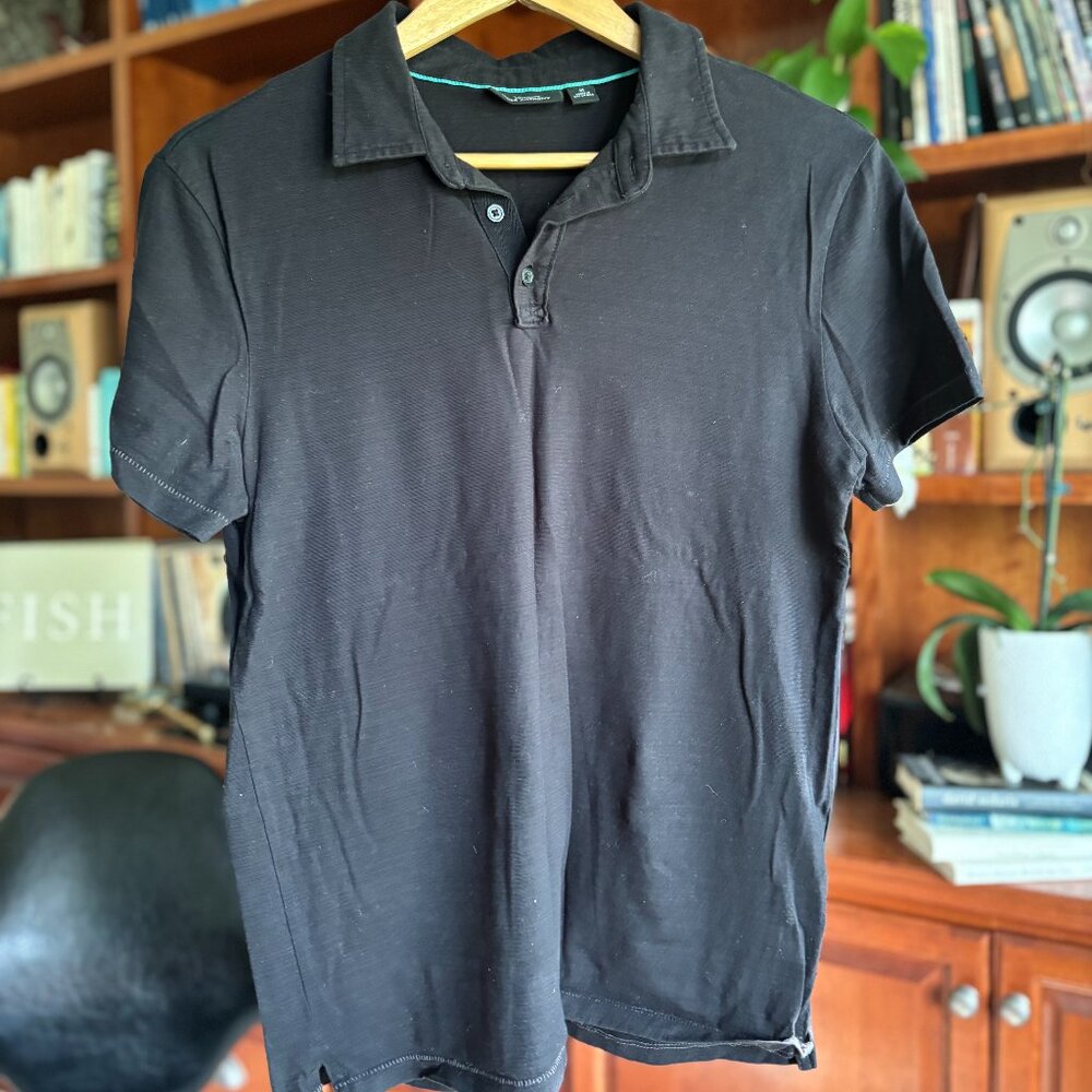 Marc Anthony Black Slub Polo – Size Medium (fits like small)